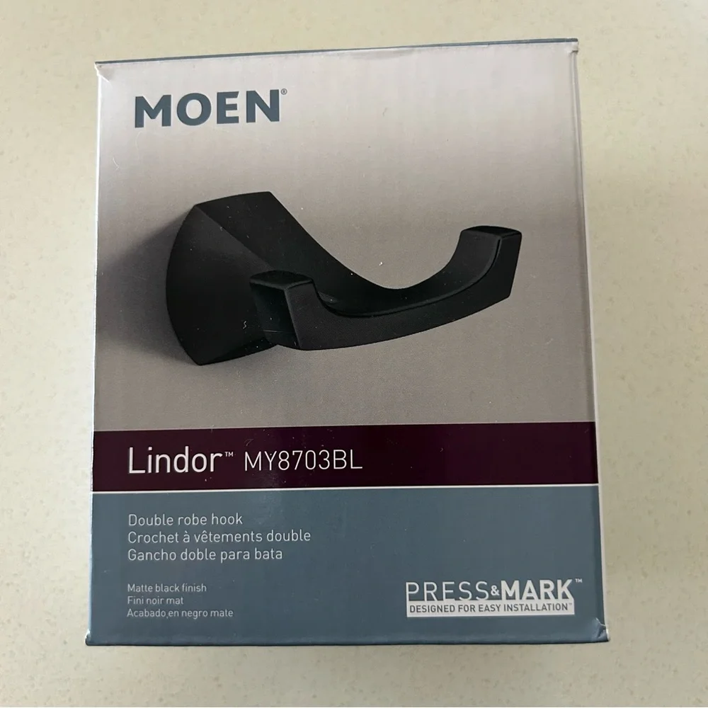 Moen Lindor Collection Double Robe Hook - Picture 1 of 6